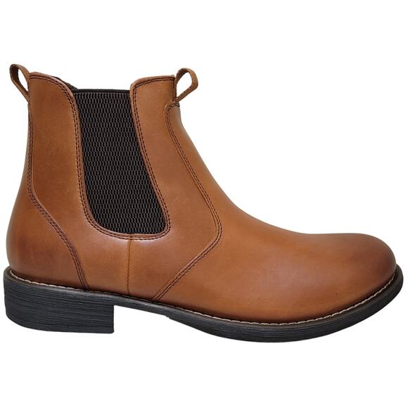 Eastland Men Chelsea Ankle Boots Daily Double Size US 12D Tan Brown Leather